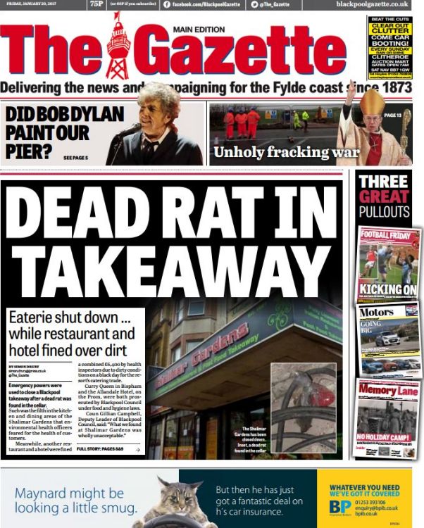 The gazette Bob Dylan front cover